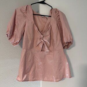 Pink Cutout Peplum Top